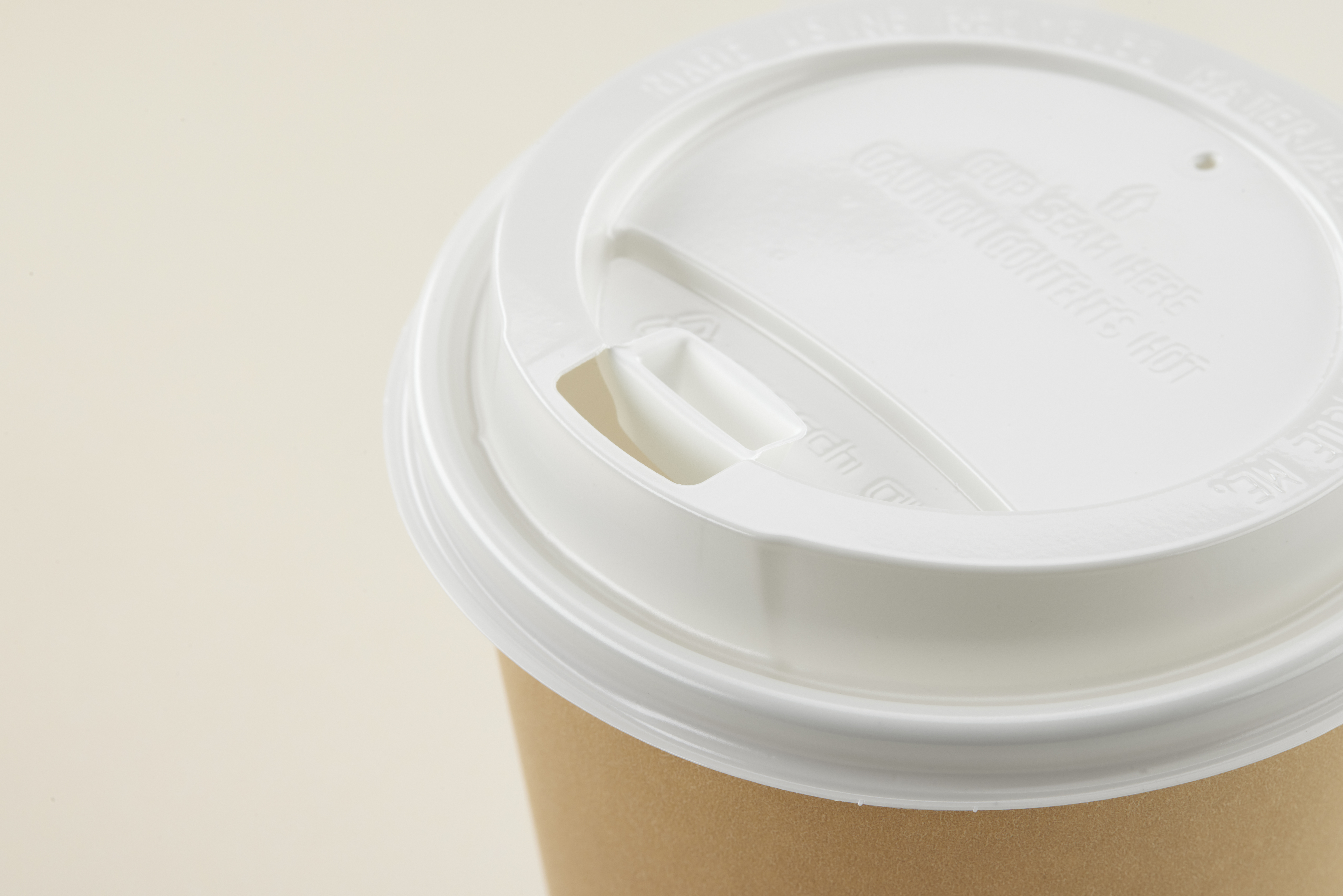 White PET hot cup lid